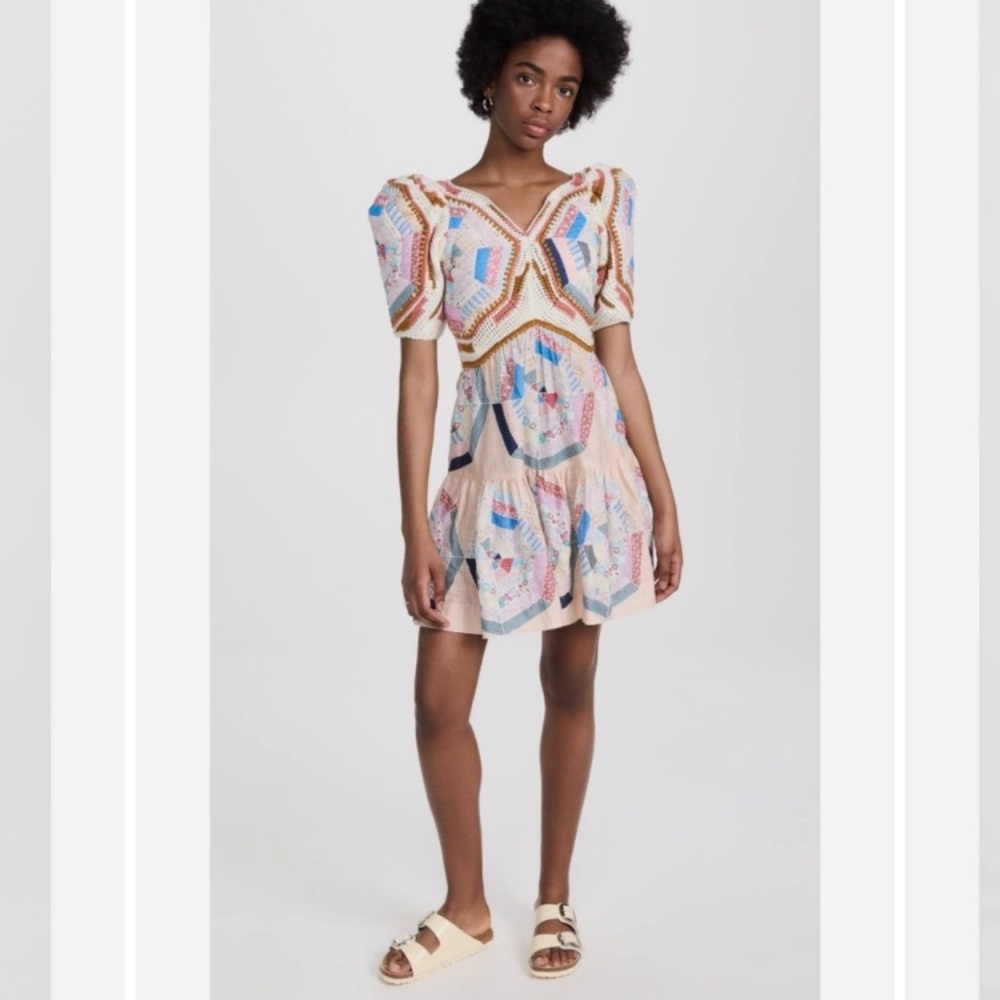 NWOT Sea New York Patchwork Quinn Crochet Top Mini Dress - Picture 2 of 8